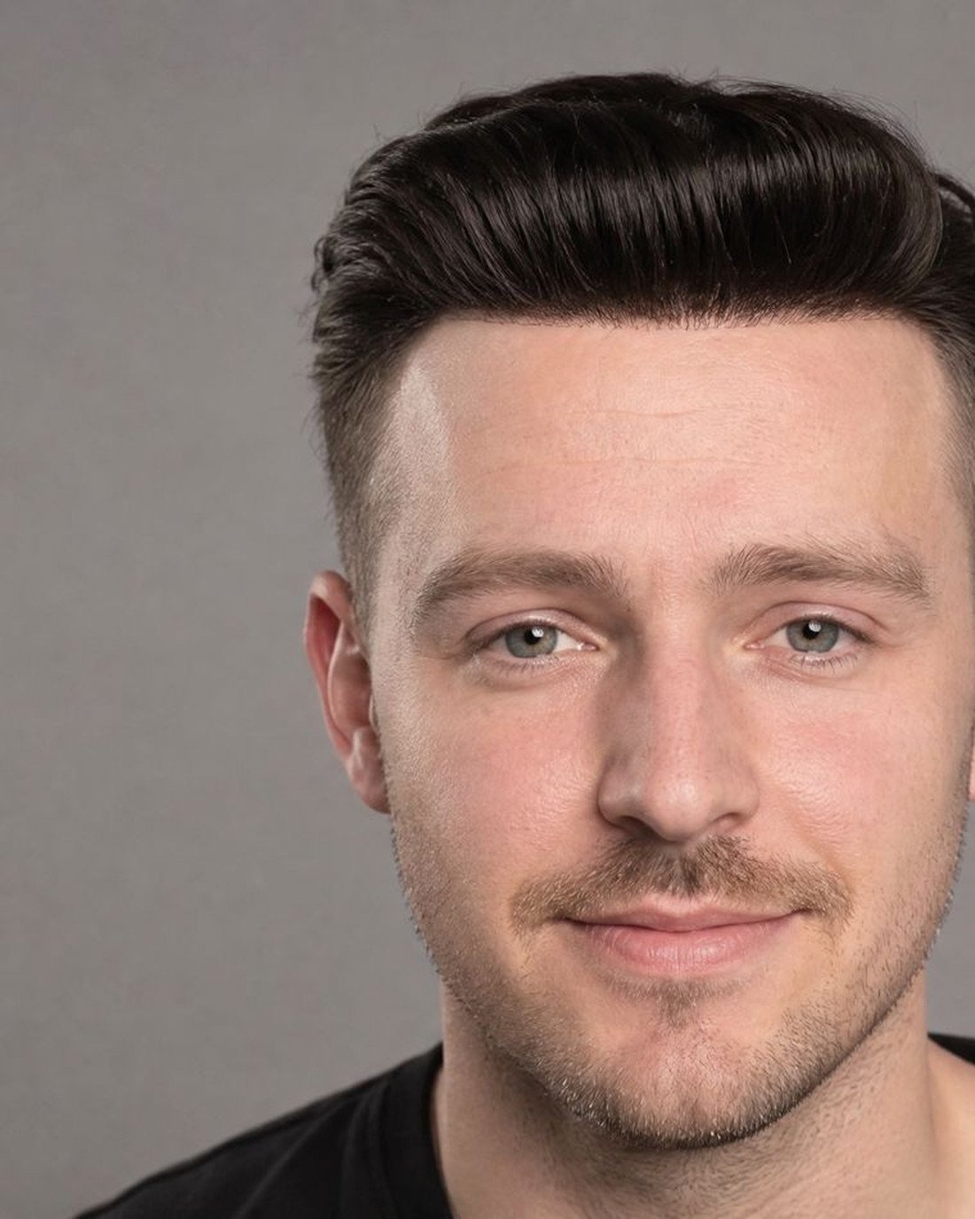 System mit gerade gezogener Haarlinie